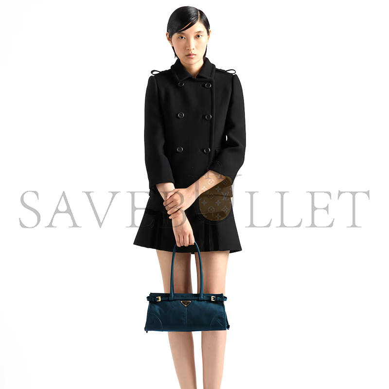 Pra*a bonnie medium leather handbag 1ba426 (32*15.5*12cm)